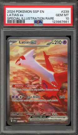 Pokemon Latias ex Surging Sparks Special Illustration Rare #239 PSA 10 Gem Mint - Image 1