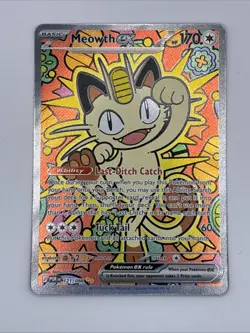 Meowth EX SIR Full Art Holo Rare Pokemon TCG Card 121/088 Perfect Order - Image 1