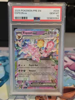 Pokemon TCG Espeon ex 034/131 Prismatic Evolutions EX Holo PSA 10 - Image 1