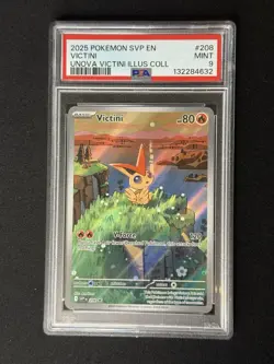 2025 POKEMON SVP PROMO UNOVA VICTINI ILLUSTRATION COLLECTION #208 VICTINI PSA 9 - Image 1