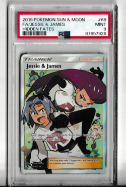 2019 Pokemon Hidden Fates Full Art Jessie & James #68, Graded PSA 9 MINT - Image 1