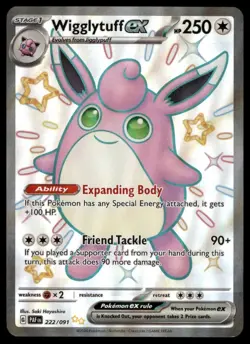 Pokemon TCG Paldean Fates #222 Wigglytuff ex Shiny Ultra Rare - Image 1