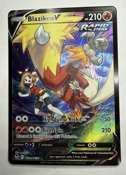 Pokemon TCG Blaziken v TG14/TG30 Holo Ultra Rare Silver Tempest Trainer Gallery - Image 1