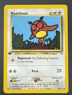 Pokemon Hoothoot 60/111 - 1st Edition Neo Genesis 2000 - Common - Image 1