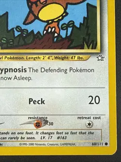 Pokemon Hoothoot 60/111 - 1st Edition Neo Genesis 2000 - Common - Image 4