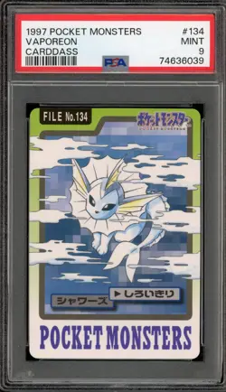 Pokemon Bandai Carddass Vaporeon Japanese #134 PSA 9 Mint - Image 1