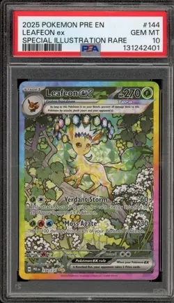 Pokemon Leafeon ex Prismatic Evolutions Special Illustration Rare #144 PSA 10 - Image 1