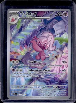 2023 Pokemon SV Paldea Evolved Tinkatuff Illustration Rare #217/193 - Image 1