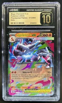 2025 Pokemon PFL Mega Charizard X ex Double Rare #013/094 CGC 10 Pristine - Image 1
