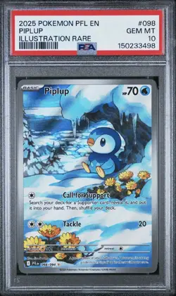 2025 Pokemon Phantasmal Flames PSA 10 Piplup Illustration Rare 098 - US Seller - Image 1