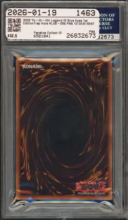 Yu-Gi-Oh! Trap Hole Legend of Blue Eyes 1st Edition Super Rare LOB-058 PSA 10 - Image 2