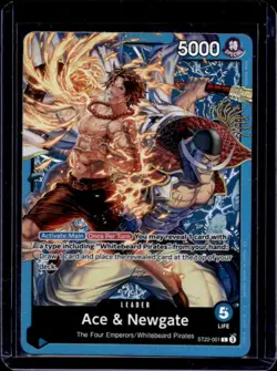 One Piece Trading Card Game Ace & Newgate Foil Leader #ST22-001 - Image 1