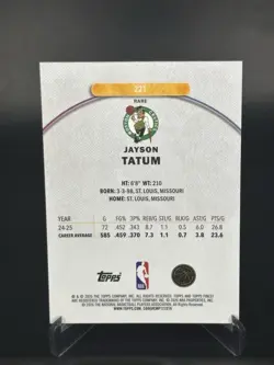 2026 Topps Finest Rare Blue X-Fractor /25 Jayson Tatum #221 - Image 3
