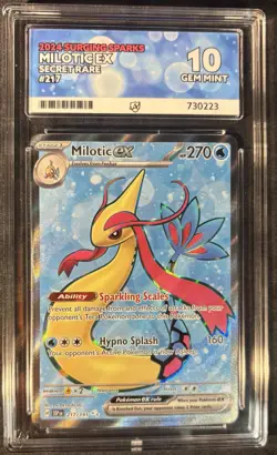 Pokemon TCG Milotic EX Surging Sparks 217/191 Secret Rare Ace Gem Mint 10 - Image 1
