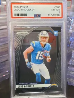 2024 Prizm - Rookies Ladd McConkey #365 (RC) PSA NM-MT 8 - Image 1