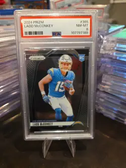 2024 Prizm - Rookies Ladd McConkey #365 (RC) PSA NM-MT 8 - Image 2