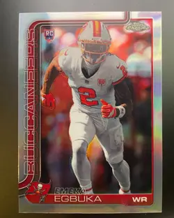 2025 Topps Chrome Emeka Egbuka Rookie Refractor RC 312 Buccaneers PACK FRSH MINT - Image 1