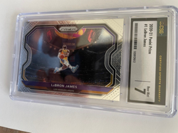 2020-2021 Lebron James Prizm #1 Kobe Tribute Dunk CSG Grade 7 Near Mint - Image 1
