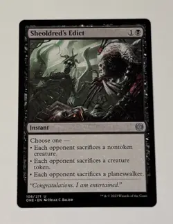 MTG Sheoldred's Edict - Phyrexia: All Will Be One LP - Image 1