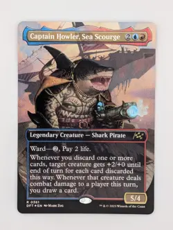 Captain Howler, Sea Scourge *Borderless Foil* - NM - Aetherdrift - MTG - Image 1