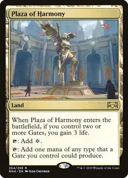 Plaza of Harmony 1x FOIL RNA MTG Ravnica Allegiance Rare MINT land - Image 1