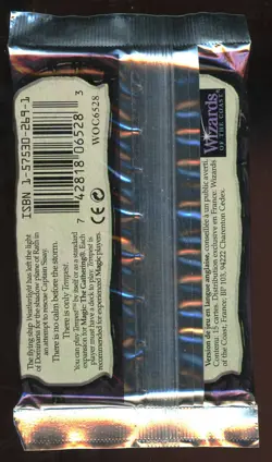 1997 MTG Magic the Gathering Tempest Booster Packs Factor Sealed - Image 2