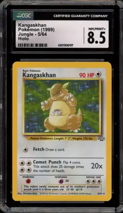 Pokemon Kangaskhan Jungle Unlimited Holo Rare #5 CGC 8.5 - Image 1