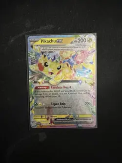Pokemon TCG Pikachu EX Surging Sparks Ultra Rare Card 057/191 - Image 1