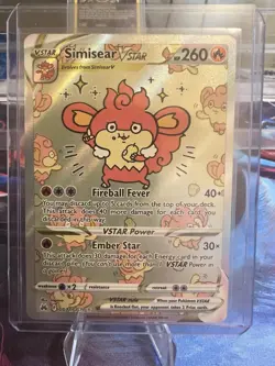 Pokemon Simisear VSTAR GG37/70 Crown Zenith Galarian Gallery Ultra Rare Holo - Image 1