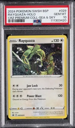 2024 POKEMON SWSH BLACK STAR PROMO #029 RAYQUAZA-HOLO PSA 10 - Image 1