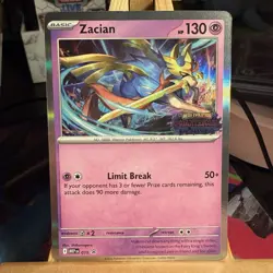 Zacian 015 STAMPED PRE-RELEASE Phantasmal Flames Black Star Pokemon TCG MINT - Image 1