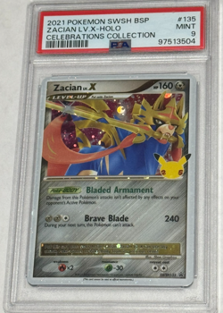 2021 Pokemon Swish BSP Zacian LV X-Holo Celebrations Collect #135 PSA 9 Mint - Image 1