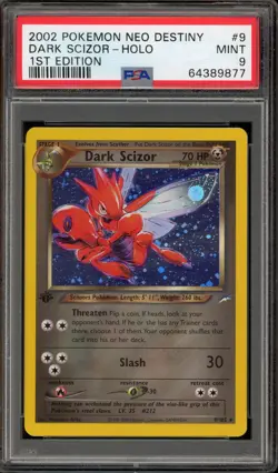 Pokemon Dark Scizor Neo Destiny 1st Edition Holo Rare #9 PSA 9 Mint - Image 1
