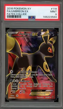 Pokemon Umbreon EX XY Fates Collide Full Art #119 PSA 9 Mint - Image 1