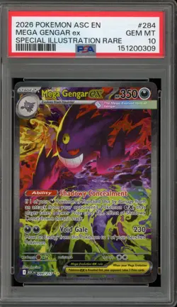 Pokemon Mega Gengar ex Ascended Heroes Special Illustration Rare #284 PSA 10 - Image 1