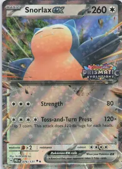 Snorlax Ex 076/131 Pokemon Prismatic Evolutions Stamped Promo NM - Image 1