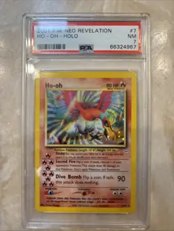 2001 Pokemon Neo Revelation Holo Ho-Oh PSA 7 NM With Swirl - Image 1
