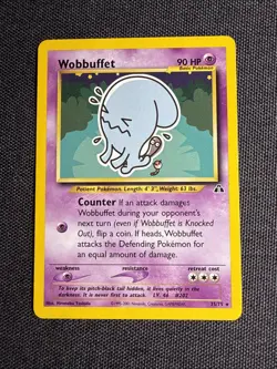 Wobbuffet Pokemon 35/75 Rare Neo Discovery Non-Holo Unlimited LP Vintage - Image 1