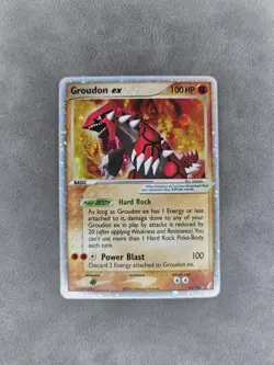 Pokemon TCG Groudon ex 🌀SWIRL🌀 93/100 Holo EX Crystal Guardians - MP - Image 1
