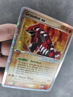 Pokemon TCG Groudon ex 🌀SWIRL🌀 93/100 Holo EX Crystal Guardians - MP - Image 3