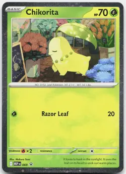 Chikorita (Cosmos Holo) 069 Holo Promo ME: Mega Evolution Promo Pokemon NM - Image 1