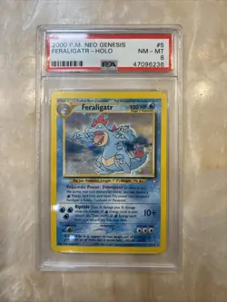 2000 Pokemon Neo Genesis Holo Feraligatr PSA 8 NM-MT - Image 1