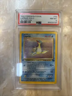 1999 Pokemon Fossil Holo 1st Edition Lapras PSA 8 NM-MT - Image 1