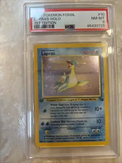1999 Pokemon Fossil Holo 1st Edition Lapras PSA 8 NM-MT - Image 2