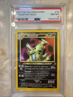2001 Pokemon Neo Discovery Holo Tyranitar PSA 8 NM-MT - Image 1