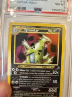 2001 Pokemon Neo Discovery Holo Tyranitar PSA 8 NM-MT - Image 2