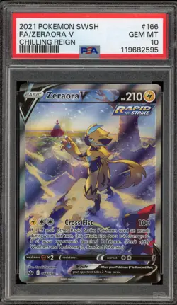 Pokemon Zeraora V Chilling Reign Full Alt Art #166 PSA 10 Gem Mint - Image 1