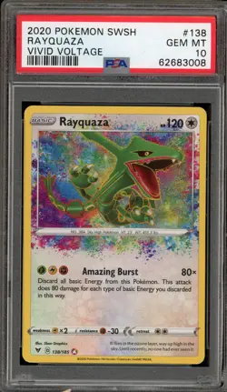 Pokemon Rayquaza Vivid Voltage Amazing Rare #138 PSA 10 Gem Mint - Image 1