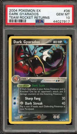 Pokemon Dark Gyarados EX Team rocket Returns #36 PSA 10 Gem Mint - Image 1