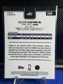 2025-26 Topps Chrome - Walter Clayton Jr. #268 Blue X-Fractor (RC) *IN HAND* - Image 2